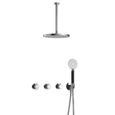 Hotbath Cobber X - CX7067 - Inbouw Regendoucheset - Chroom - 2 Stopkranen - Thermostatisch - Plafondbuis 30 cm - Hoofddouche 300 mm - Ronde Handdouche 3 Standen - met M106 - Waterbesparend