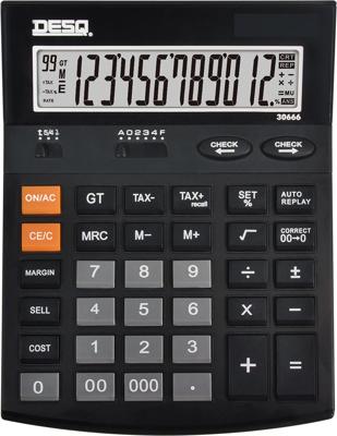 Desq bureaurekenmachine Heavy Duty 30666, Check & Correct, zwart