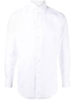 Brioni chemise en coton à coupe cintrée - Blanc