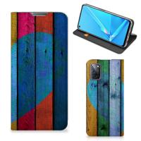 OPPO A52 | A72 Book | Wallet Case | Wood Heart - Cadeau voor je Vriend