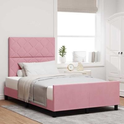 Boxspringbed met hoofdeinde Roze 120 x 200 cm Fluweel