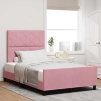 Boxspringbed met hoofdeinde Roze 120 x 200 cm Fluweel