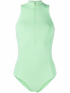 Y-3 maillot de bain à fermeture zippée - Vert