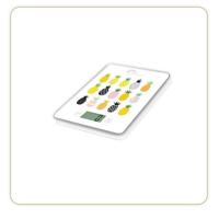 LITTLE BALANCE 8341 slanke elektronische keukenweegschaal - 5 kg / 1 g - blad van gehard glas - extra plat - BD Ananas