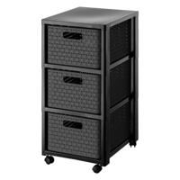 Rotho country design ladekast met wielen 3x18l antraciet Rotho country design ladekast met wielen 3x18l antraciet