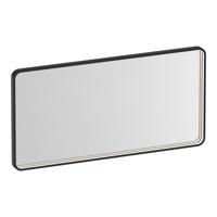 Brauer Sapphire Spiegel - Rechthoekig met Afgeronde Hoeken - 100 cm - met Mat Zwart Frame - met Directe LED-Verlichting - Dimbaar en met Kleurfunctie - met Afstandsbediening