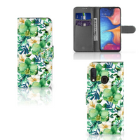 Samsung Galaxy A20e Hoesje Orchidee Groen - thumbnail