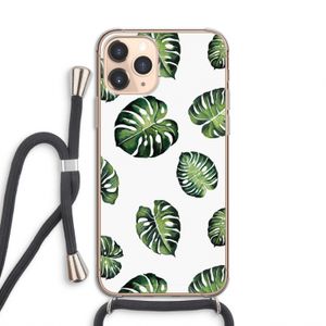 Tropische bladeren: iPhone 11 Pro Transparant Hoesje met koord