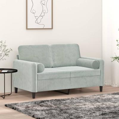 VidaXL Sierkussens 2 st 15x50 cm fluweel lichtgrijs