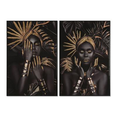 Schilderij Home ESPRIT Modern Afrikaanse 80 x 3,5 x 120 cm (2 Stuks)