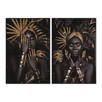 Schilderij Home ESPRIT Modern Afrikaanse 80 x 3,5 x 120 cm (2 Stuks)