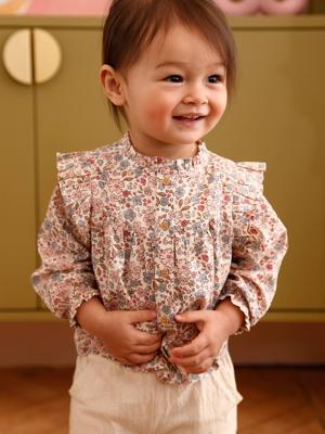Babyblouse met ruches rozen