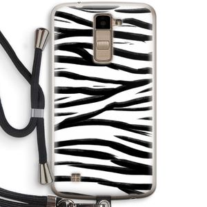 Zebra pattern: LG K10 (2016) Transparant Hoesje met koord