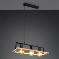 Trio Design hanglampBano zwart met hout - R36693032