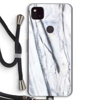 Gestreepte marmer: Pixel 4a 5G Transparant Hoesje met koord