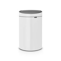 Brabantia Touch Bin afvalemmer 40 liter met kunststof binnenemmer - White - thumbnail