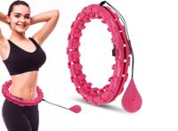 Niceey Fitness Hoelahoep met Gewicht 24 Schakels - Verstelbaar tot 150 cm - Roze