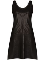 Helmut Lang robe courte en cuir à design sans manches - Noir