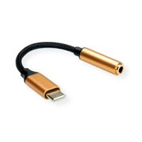 ROLINE 12.03.3223 mobiele telefoonkabel Zwart, Goud 0,13 m USB C 3.5mm - thumbnail