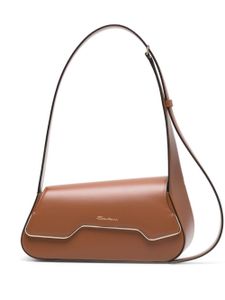 Santoni sac porté épaule The Pluto en cuir - Marron