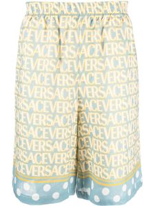 Versace short Versace Allover en lin - Bleu