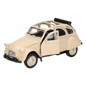 Modelauto Citroen 2CV - beige - open - schaal 1:36 - schaalmodel auto