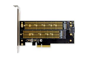 Digitus DS-33172 2 + 1 poorten M.2-controller PCIe x4 Geschikt voor: M.2 SATA SSD, M.2 PCIe NVMe SSD Incl. Low-Profile slotplaat