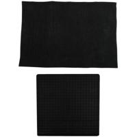 MSV Douche anti-slip mat en droogloop mat - Sevilla badkamer set - rubber/microvezel - zwart - Badmatjes - thumbnail