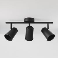 Riga - LED plafondlamp - 3 spots - Draaibaar en dimbaar - GU10 - Kantelbaar - Plafondspot - IP20 voor binnen - Zwart