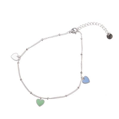Go Dutch Label Enkelbandje met Hartjes Multi Zilver