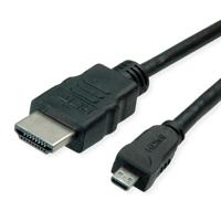 ROLINE GREEN HDMI High Speed Kabel met Ethernet, HDMI male - Micro HDMI male, 2 m