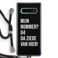 Da ziede van hier - Zwart: Samsung Galaxy S10 Plus Transparant Hoesje met koord