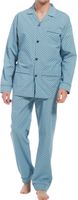 Robson doorknoop pyjama blue met print - thumbnail