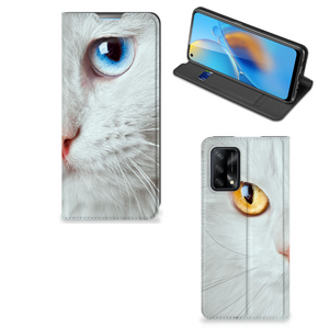 OPPO A74 4G Hoesje maken Witte Kat