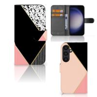 Samsung Galaxy S24 | Book Case | Zwart Roze Vormen