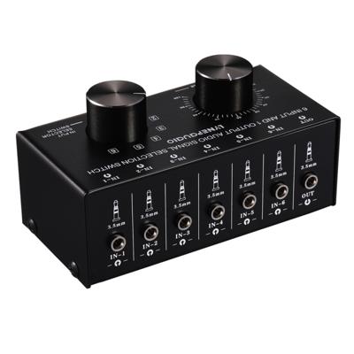 B017 6 ingang 1 uitgang audio signaal selectie Switcher uitgang volume aanpassing controle 3.5 mm interface