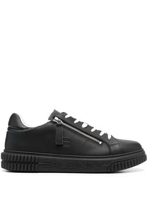 Baldinini baskets en cuir à logo embossé - Noir