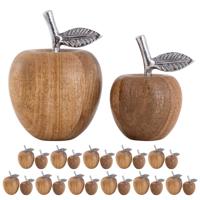 Sara - decoratieve appels - natuurlijk hout en aluminium - ø11/8xH15/13cm