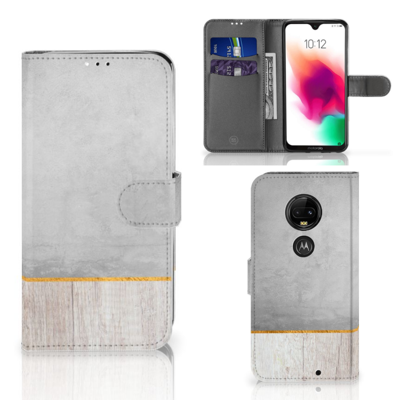 Motorola Moto G7 | G7 Plus | Book Style Case | Wood Concrete