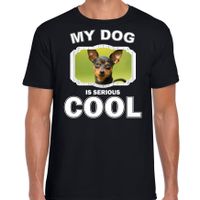 Dwergpinscher honden t-shirt my dog is serious cool zwart voor heren