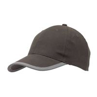 5-panel baseballcap grijs met reflecterende rand voor volwassenen - thumbnail