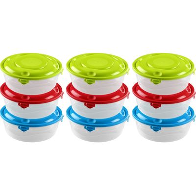 36x Voorraad/vershoudbakjes 1,8 liter gekleurde deksels plastic