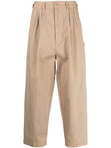 izzue pantalon de costume à patch logo - Marron