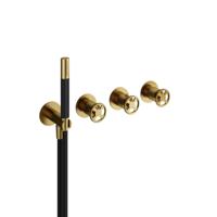 Hotbath Cobber @ Work - Afbouwdeel voor Inbouw Douchethermostaat - 2 Stopkranen - Geborsteld Messing Pvd - V02