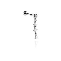 Jeweled Barbell with Charm Chirurgisch staal 316L / Belegde messing Barbells - thumbnail