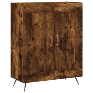 The Living Store Dressoir Gerookt Eiken - 69.5 x 34 x 90 cm - Duurzaam hout/metaal