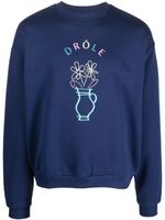 Drôle De Monsieur sweat en coton à logo brodé - Bleu