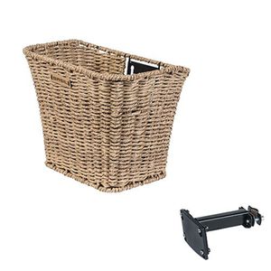 Basil bremen rattan look fm - fietsmand - voorop - inclusief fm stuurpenhouder - lichtbruin
