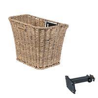 Basil bremen rattan look fm - fietsmand - voorop - inclusief fm stuurpenhouder - lichtbruin