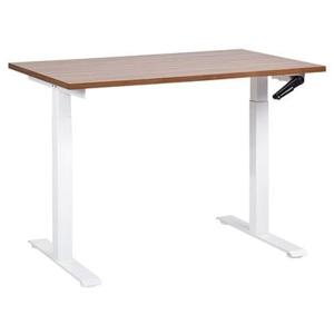 Beliani-DESTINES-Verstelbaar bureau-Donkerbruin|Wit-120 x 72 cm-MDF